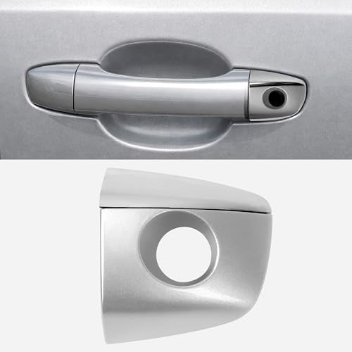 Door Handle Cap for Audi Q5 and A4L 2013 2014 2015 2016, Front Left Chrome Exterior Door Handle Key Hole Cover Lock Cap Replaces 8R0837899 (Platinum)