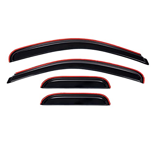 Lightronic Extra Durable In-Channel Auto Vent Window Visor, Fit 2007-2013 Chevrolet Silverado & GMC Sierra 1500; 2007-2014 Silv./Sierra 2500 HD & 3500 HD, Ext. Cab, UV-Protect Rain Guard, Smoke, 4-Pcs - size: In-channel