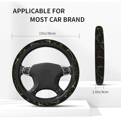 Marble Steering Wheel Covers Non Slip Neoprene Steering Wheel Protector Cover Universal 15 Inch for Men Women - color: Marble