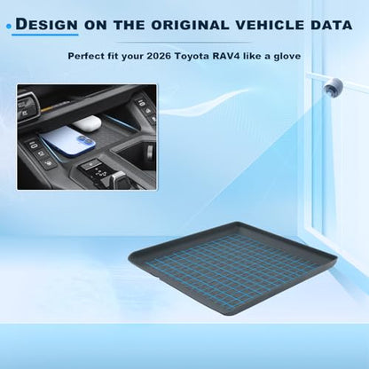 BIXUAN 2026 RAV 4 Front Center Console Organizer for 2026 Toyota RAV 4 Center Console Middle Console Console Tray 2026 RAV 4 Accessories - color: Black2
