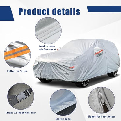 Kayme 6 Layers SUV Car Cover Custom Fit for Buick Envision (2015-2025) Waterproof All Weather for Automobiles, Outdoor Full Cover Rain Sun UV Protection.Silver - size: 12. Custom Fit Buick Envision