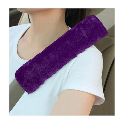 Sun Walker 2PCS Seat Belt Shoulder Pads, Fluffy Soft Plush Auto Seat Belt Pads for Protecting Your Neck & Shoulder, Comfortable Seatbelt Cover Warm Protective Cushion for Most Cars (Purple) - color: Purple