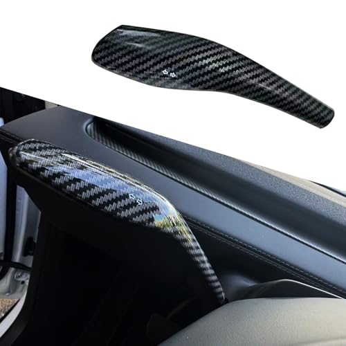 YHCDSEA Steering Lever Cover for Tesla Model Y Juniper, Gear Shift Cover Accessory - Decorative Cover (My Juniper-Glossy Carbon Fiber Pattern) - style: MY Juniper-Glossy Carbon Fiber Pattern