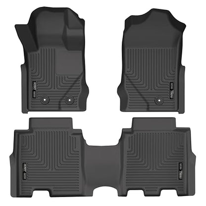 Husky Liners Weatherbeater Floor Mats | Fits 2021-2026 Ford Bronco 4-Door | Front & 2nd Row, 3-pc Black - 95301 - size: Front-2nd Row/4 Dr, style: Weatherbeater