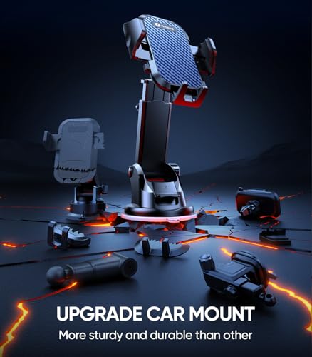 VICSEED Dark Blue Phone Holders for Your Car [Upgraded True Military-Grade Strongest Suction] Cell Phone Mount for Car Dashboard Windshield Vent Truck Boat Stand Adjustable for iPhone Android - color: Dark Blue