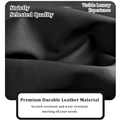Car Front Seat Covers, Leather Anti-Slip Vehicle Front Seat Protection Full Wrap, Waterproof Driver Automotive Bottom Cushion Pad Mat Accessories, Universal for SUV, Sedan, Truck (Black) - color: Black