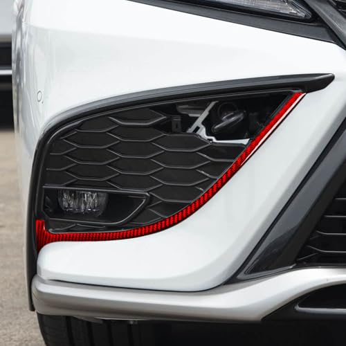 Durable Real Carbon Fiber Compatible with Toyota Camry 2018-2024 2019 2020 2021 2022 2023 Accessories Car Fog Lamp Grille Surround Trim Strip Cover Exterior Trim Sticker Decal 2PCS Red - color: Fog Lamp Grille Trim