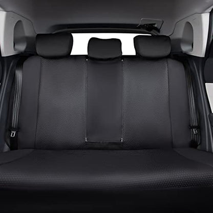 Flying Banner Neoprene Rear Bench car seat Covers car seat Protectors Split 40/60 60/40 (Solid Black, Neoprene) - color: Solid Black, size: Neoprene