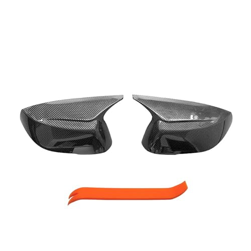 Horn Style Carbon Fiber Door Mirror Cover Cap Compatible with 2014-2020 Infiniti Q50 Q60 Q70 QX30 - size: Carbon Fiber