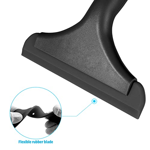 Gomake Small Silicone Squeegee Window Shower Squeegee Tool,Auto Water Blade for Car Windshield, Window, Mirror, Glass Door,Bathroom - color: Black+black