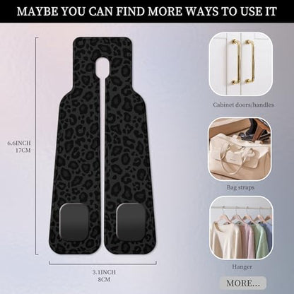 PU Leather Car Seat Hook, Storage Headrest Hanger, Cute Car Backseat Organizer, Car Hooks For Purses and Bags Black Leopard - color: Black Leopard