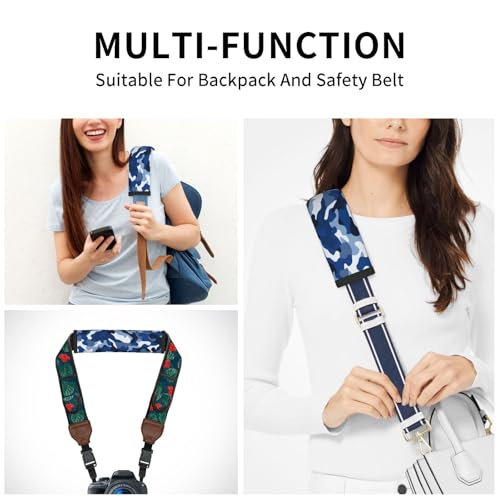 Seat Belt Cover Pad Blue Grey White Camo Soft Safety Car Automotive Seat Belt Pads Cushion Shoulder Strap Covers for Cars or Bags, 2 Pcs - color: Blue Grey White Camo