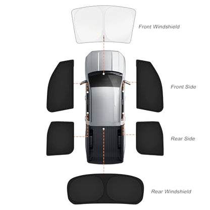 KUST Car Window Shades for Dodge RAM 2500/3500 2010-2025 2026 Windshield Sun Shade Side Window Cover UV Block Privacy Protection Ram Accessories for Camping Blackout Rear Back Full Set 6PCS - size: FOR | Dodge Ram 2500 3500 2010-Present
