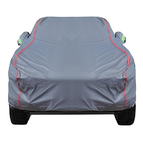 Breathable New Material, Waterproof Car Cover, Locks and Zipper Doors, Sunscreen Waterproof UV Prevention Snowproof Wind and Windproof,Suitable for Indoor Outdoor,for Pickup 198"-220",C7 - color: Gray, size: C-7 Apply-Pickup - Body Length 198"to 220"