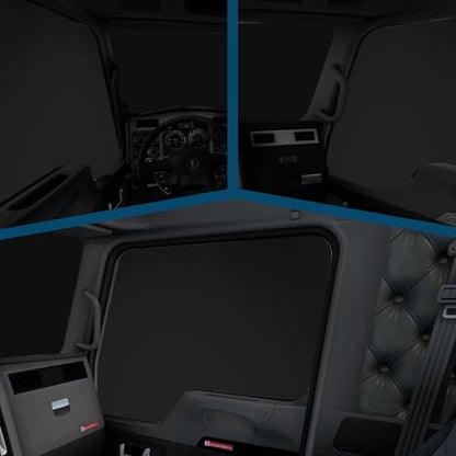 Side Window Sun Shade for Kenworth T680 T880 W990 T680E 2011-2026,Custom Fit 210T Reflective Sunshade for Semi Truck, 6-Layer Heat Insulation Privacy Protector, Block 99% UV Rays, 2PCS - size: Kenworth T680 / T680E / T880 / W990 2011-2026