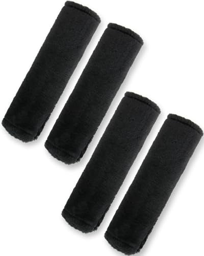 BELINOUS Faux Sheepskin Seat Belt Cover, Soft & Comfortable Seat Belt Shoulder Pad, Thick Car Seat Belt Cushion, Seat Belt Neck Protector for Kids Adults 4 Pack (Black) - color: Black, size: 4 Pack