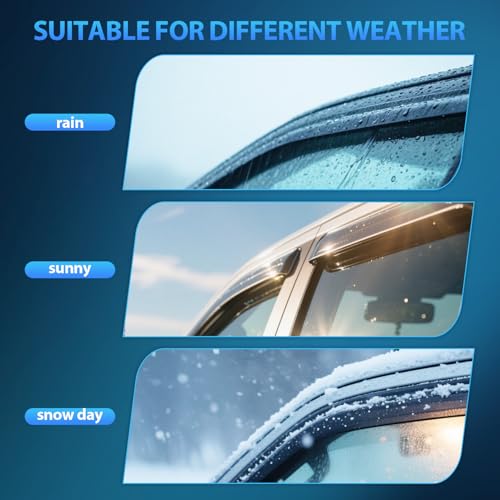 Nilight Window Visor Rain Guards for Dodge Durango 2011-2023 2024 2025 2026, Out-Channel Window Deflectors Vent Visors for Rainy Weather, Sun Protection & Ventilation, Smoke Tinted, 4PCS