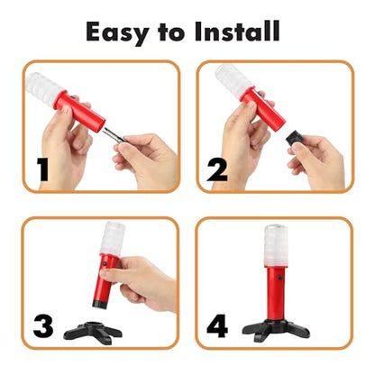 Twinkle Star Emergency Roadside Flares Kit LED Safety Strobe Road Warning Light Highway Beacon Alert Flare with Magnetic Base, Detachable Stand, Solid Storage Case (Set of 4) New - color: Red, size: 4 Sets