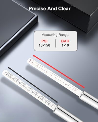 GODESON Heavy Duty Tire Pressure Gauge- 10-150PSI, Accurate Truck Air Gauge for Car, Semi, Motorcycle，Portable Tire Pressure Checker with Zinc Alloy Head and Stainless Steel Body Easy to use