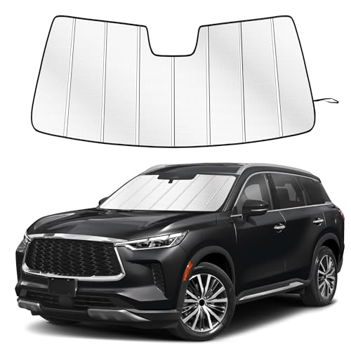 Windshield Sun Shade for Infiniti QX60 2022-2026 Custom Fit Accordion Folding Design Window Sunshade Car Accessories, Full Coverage Sun Visor Protector - Blocks 99% UV Rays - size: Infiniti QX60 2022-2026