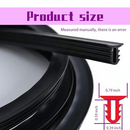 UGSHY Pack of 1 Car Dashboard Seal Strip, 6.56Ft Rubber Seal Protector Guard Strip, Universal Slit Windshield Trim, for Trucks, Boats, RVs (Black)