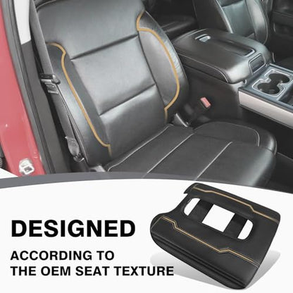 Muslogy Center Console Armrest Cover Fit for Chevy Silverado & GMC Sierra 1500 2500 3500 2014-2018 Accessories, Comfort Armrest Pad Console Lid Cushion Vegan Leather 1-Inch Extra Thick(Bucket Seat) - size: 1) 14-18 |Silverado & Sierra| Bucket Seat, +Thick