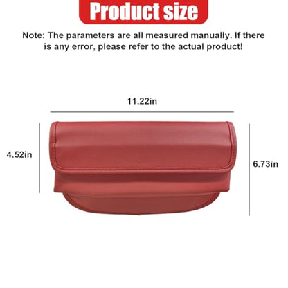 Car Seat Gap Filler Organizer with Lid, Universal Leather Auto Front Seat Storage Box, Adjustable Car Center Console Side Pocket for Phones, Keys, Glasses, Cards, No Seat Belt Block(Burgundy) - color: Burgundy