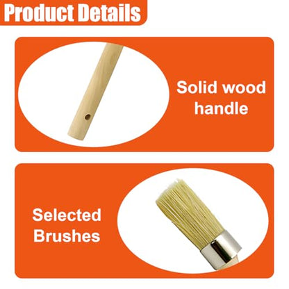 2PCS Car Curved Tire Mounting Paste Lube Brush, 45 Degree Angle Head Auto Wheel Applicator Brush with 11.8" Wooden Handle, Rim Deep Cleaning Tool for Easy Lubricant Application(Wood) - color: Wood