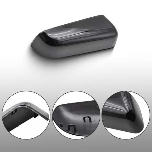 Riloer Side View Mirror Cover, 2 Packs Car Rearview Mirror Cover Cap, Side Wing Mirror Cover Cap Compatible with F-150 Limited 2013-2014 9L3Z17D743AA, 9L3Z17D742AA (Glossy Black) - color: Glossy Black