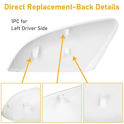 Moonlinks Compatible with 2016-2021 Honda Civic Side Mirror Cover Replacement Passenger Side,Platinum White Pearl for 10th Gen Civic,2019-2022 Insight,RH Sideview Mirror Cap Trim(1PC) - size: 10th-Right White