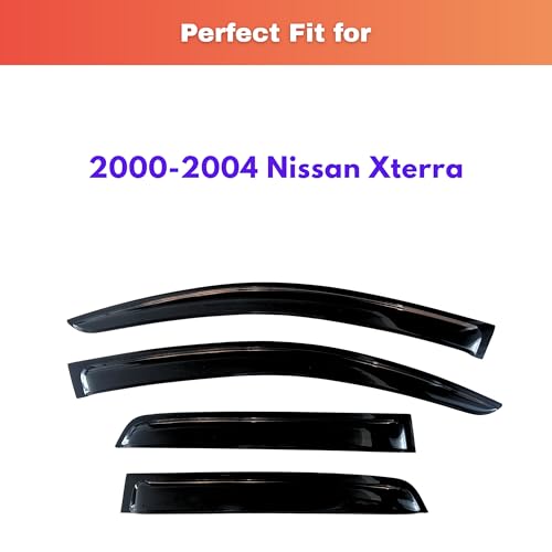 KPY Rain Guards Fit for 2000-2004 Nissan Xterra, Out-Channel Window Visors Vent Wind Deflectors 4PC, Car Accessories for 00-04 Xterra - size: 2000-2004 Xterra