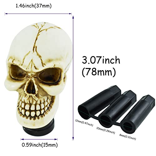 Skull Gear Speed Shift Stick Head Fit Most Cars - color: Beige
