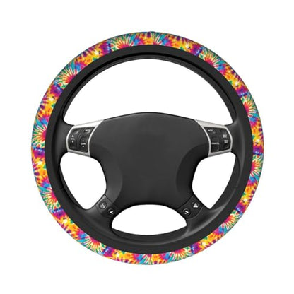 Tie Dye Steering Wheel Covers Non Slip Neoprene Universal 15 Inch Steering Wheel Protector Car Cover for Men Women - color: Tie Dye