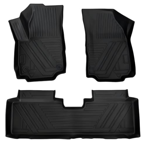Equinox Floor Mats for Chevy Equinox 2018-2024(Non EV) TPE All-Weather Protection Floor Mats Waterproof, Durable, Anti-Slip, Odorless Front & 2nd Row Dedicated Chevy Equinox Floor mat with Raised Lip - size: for Chevy Equinox 2018-2024
