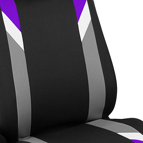 FH Group Premium Modernistic Flat Cloth Car Seat Covers – Universal Fit, Washable Seat Covers for SUV Sedan Van, Purple, Full Set - color: Purple, size: Full Set