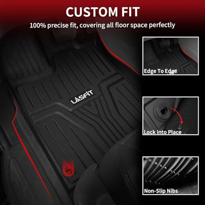 LASFIT Floor Mats for Honda Odyssey 2026 2025 2024 2023 2022 2021 2020 2019 2018 Mini Passenger Van, All Weather TPE Car Liners,1st & 2nd & 3rd Row (EX-L/Elite/Touring/Sport-L/Sport/EX/LX) - style: 7）For Honda Odyssey | 2018-2026 | 1st & 2nd & 3rd Row