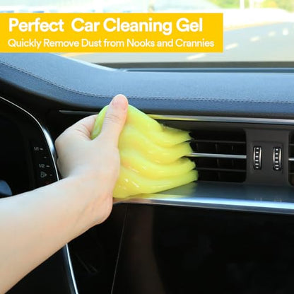 PULIDIKI Car Cleaning Gel Detailing Kit Clean Putty Gel Reusable Auto Detail Tools Car Slime Cleaner Cleaning Supplies, Dust Remover Gifts for Men Women Yellow - color: Yellow