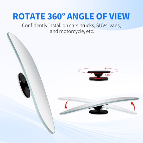 2 PCS Car Blind Spot Mirror, HD Frameless Convex Glass Angle Adjustable, Self-adhesive Back Auxiliary Reverse Mirror Wide Angle Side Mirrors Universal Car Exterior Accessories (Extended) - size: Extended