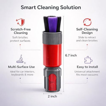 Self-Cleaning Soft Dust Brush Attachment Compatible with Dyson V7, V8, V10, V11, V15 – Scratch-Free Bristles for Delicate Surfaces – Premium Dusting Tool for Home and Car Cleaning - style: Scratch-Free Dusting