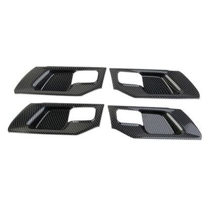 Korlot Carbon Fiber Style Interior Door Handle Bowl Panel Cover Trim for Dodge Ram 1500 2019+ (4 Doors-Without seat Button) - style: 4 doors-without seat button