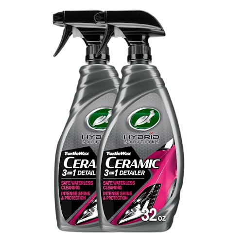 Turtle Wax Hybrid Solutions Ceramic 3-in-1 Car Detailer, Waterless Car Wash, Long-lasting HydrophobicWax Protection and High Gloss Shine, Safe For All Exterior Surfaces, 32 oz (Pack of 2) - size: 32 Fl Oz (Pack of 2)