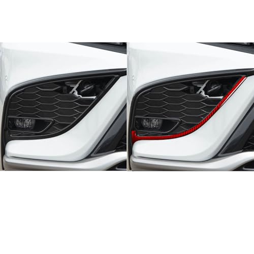Durable Real Carbon Fiber Compatible with Toyota Camry 2018-2024 2019 2020 2021 2022 2023 Accessories Car Fog Lamp Grille Surround Trim Strip Cover Exterior Trim Sticker Decal 2PCS Red - color: Fog Lamp Grille Trim
