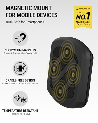 Scosche MAGDM-10KFLT MagicMount Magnetic Car Phone Mount for Dashboard, 360° Adjustable Magnet Head, Universal Cell Phone Holder for Car Compatible with iPhone Samsung & All Devices (Pack of 10) - size: 10 Pack, style: Dash