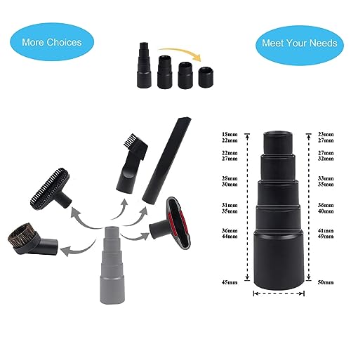Vacuum Attachments for Shop Vac Accessories 1 1/4 inch Cleaning Accessories Kit with Universal Vacuum Hose Adapter Vacuum Extension Wand Horse Hair Brush Flexible Crevice Tool(8 PCS) - size: 8 Pack