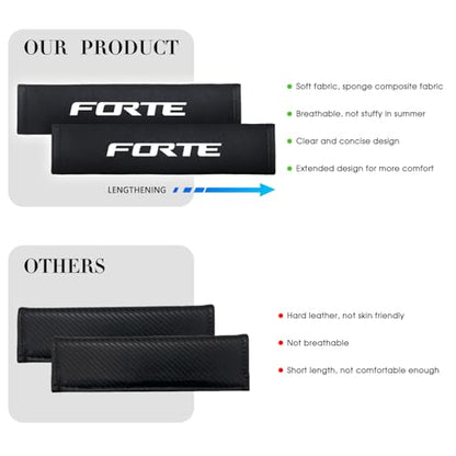 2PCS Seat Belt Covers Compatible with KIA K3 2019-2021 Car Accessories, Seatbelt Shoulder Strap Pads Safety Belt Cushions Protective Sleeves - color: Seat Covers-FORTE