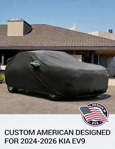 Proadsy Car Cover Custom Fit for 2024 2025 2026 Kia EV9, Waterproof All Weather for Automobiles, Full Exterior Cover Rain Snow Sun Protector Indoor Outdoor Car Cover - size: Kia EV9