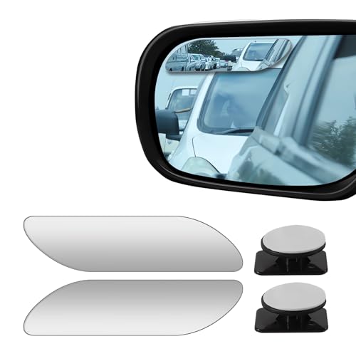 2 pcs Blind Spot Mirrors, HD Glass Convex 360° Wide Angle Side Rear View Mirror with ABS Housing for Cars SUV and Trucks - color: Silver, size: 4.64 inch
