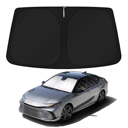 KUST Windshield Sun Shade for 2025 2026 Toyota Camry (Hybrid LE SE XLE XSE) Accessories 4 Layers Car Sunshade for Front Windows Shade Custom Fit Camry Sun Visor 260T Retractable Blocks Shade UV Rays - size: FOR | Toyota Camry 2025-present