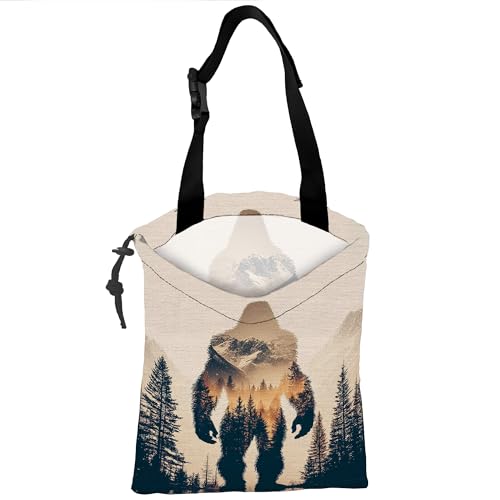 Car Trash Bag Sasquatch Mountain Forest Car Garbage Bag Waterproof Car Trash Can for Back Seat with Adjustable Straps and Drawstring, Foldable Car Trash Bin for Car Accessories - color: Sasquatch Mountain Forest