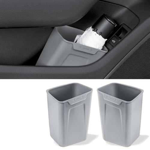 XmuxHai Car Interior Storage Box, Black Silicone Door Side Organizer with Umbrella Holder and Trash Can, Vehicle Accessory (Grey) - color: Grey